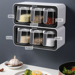 Magnetic Spice Rack System (4-Jar Wall Mount)