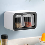 Magnetic Spice Rack System (4-Jar Wall Mount)